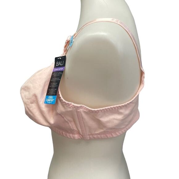 New Bali 42C Double Support Wirefree 4-Hook Style DF3036 Pink Adjustable Bra - Picture 2 of 5